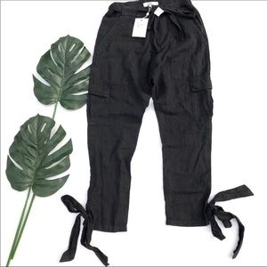 Joie Erlette linen cargo cropped pant with ties 2